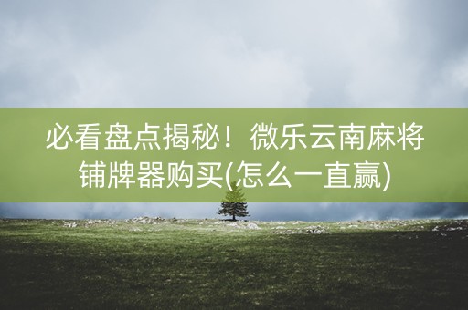 必看盘点揭秘！微乐云南麻将铺牌器购买(怎么一直赢)