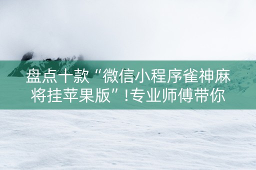 盘点十款“微信小程序雀神麻将挂苹果版”!专业师傅带你一起了解（详细教程）-抖音