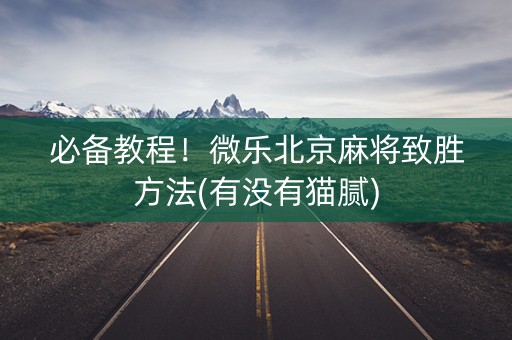 必备教程！微乐北京麻将致胜方法(有没有猫腻)