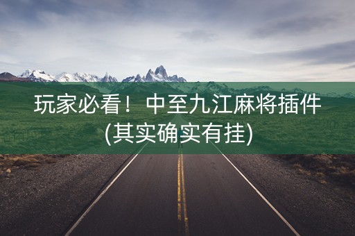 玩家必看！中至九江麻将插件(其实确实有挂)