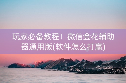 玩家必备教程！微信金花辅助器通用版(软件怎么打赢)