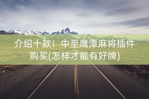介绍十款！中至鹰潭麻将插件购买(怎样才能有好牌)