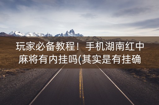 玩家必备教程！手机湖南红中麻将有内挂吗(其实是有挂确实有挂)