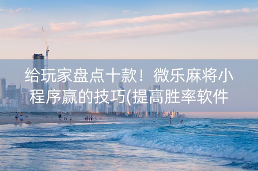 给玩家盘点十款！微乐麻将小程序赢的技巧(提高胜率软件)