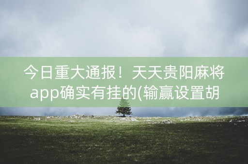 今日重大通报！天天贵阳麻将app确实有挂的(输赢设置胡牌规律)