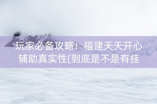 玩家必备攻略！福建天天开心辅助真实性(到底是不是有挂)