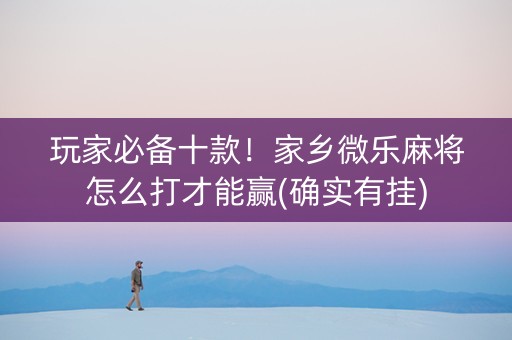 玩家必备十款！家乡微乐麻将怎么打才能赢(确实有挂)