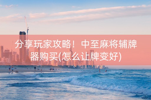 分享玩家攻略！中至麻将辅牌器购买(怎么让牌变好)