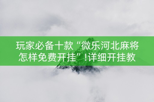 玩家必备十款“微乐河北麻将怎样免费开挂”!详细开挂教程-抖音