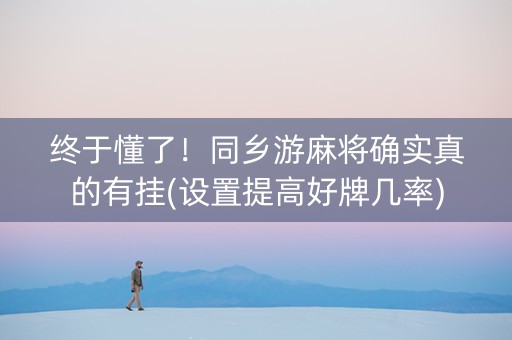 终于懂了！同乡游麻将确实真的有挂(设置提高好牌几率)