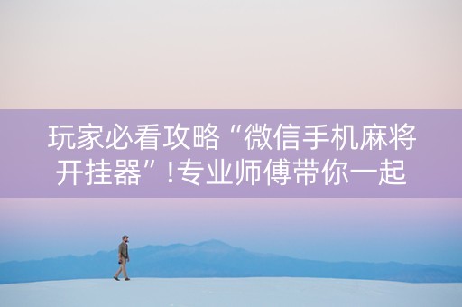 玩家必看攻略“微信手机麻将开挂器”!专业师傅带你一起了解（详细教程）-抖音