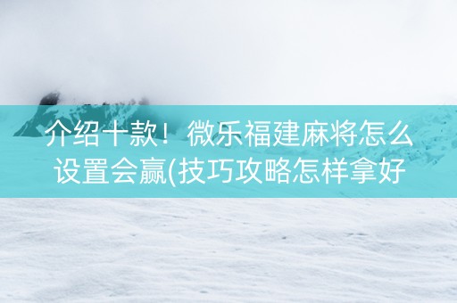 介绍十款！微乐福建麻将怎么设置会赢(技巧攻略怎样拿好牌)