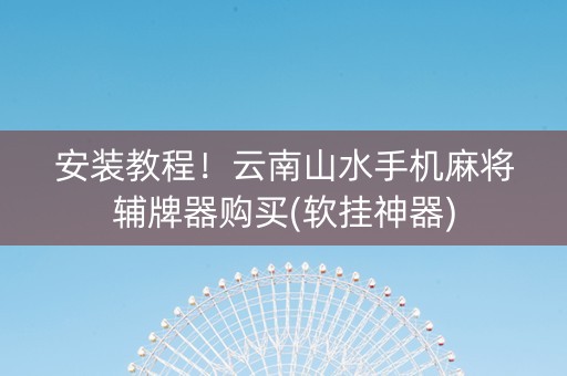 安装教程！云南山水手机麻将辅牌器购买(软挂神器)