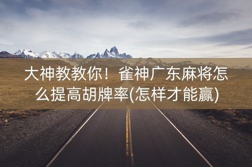 大神教教你！雀神广东麻将怎么提高胡牌率(怎样才能赢)