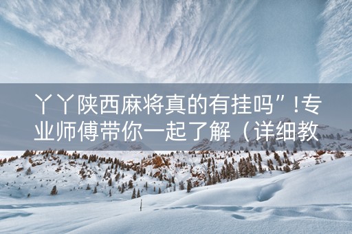 丫丫陕西麻将真的有挂吗”!专业师傅带你一起了解（详细教程）-抖音