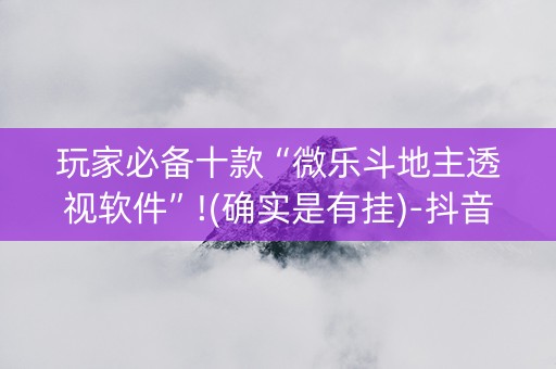 玩家必备十款“微乐斗地主透视软件”!(确实是有挂)-抖音