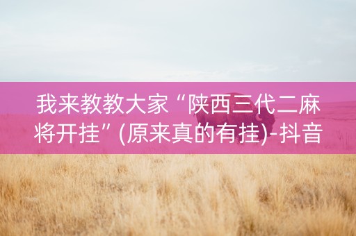 我来教教大家“陕西三代二麻将开挂”(原来真的有挂)-抖音