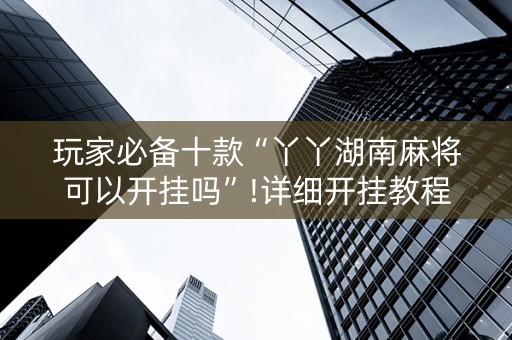 玩家必备十款“丫丫湖南麻将可以开挂吗”!详细开挂教程-抖音