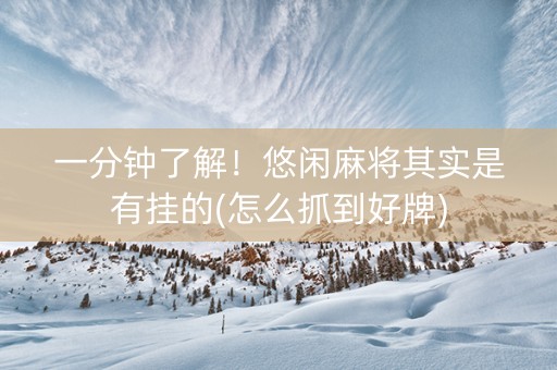 一分钟了解！悠闲麻将其实是有挂的(怎么抓到好牌)