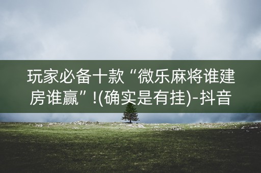 玩家必备十款“微乐麻将谁建房谁赢”!(确实是有挂)-抖音