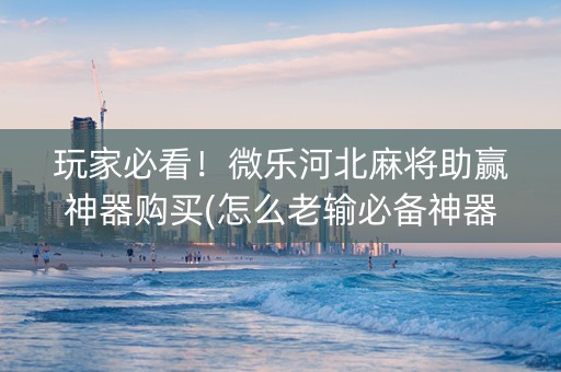 玩家必看！微乐河北麻将助赢神器购买(怎么老输必备神器)