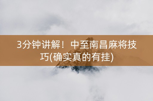 3分钟讲解！中至南昌麻将技巧(确实真的有挂)