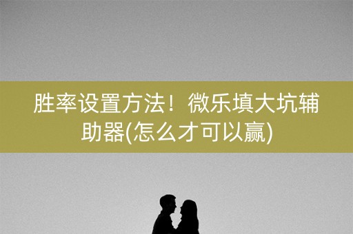 胜率设置方法！微乐填大坑辅助器(怎么才可以赢)