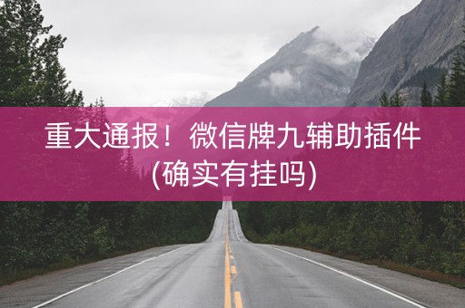 重大通报！微信牌九辅助插件(确实有挂吗)