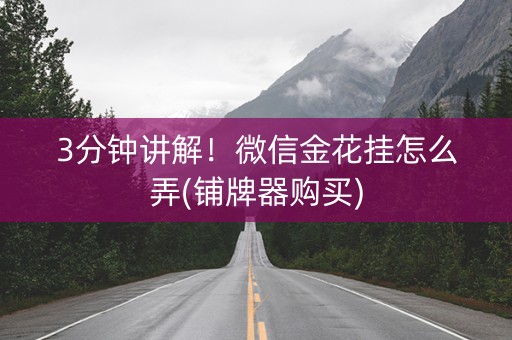 3分钟讲解！微信金花挂怎么弄(铺牌器购买)