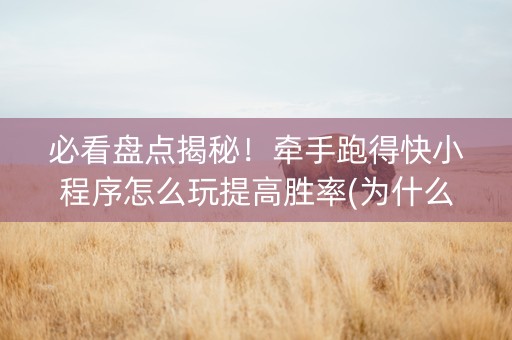 必看盘点揭秘！牵手跑得快小程序怎么玩提高胜率(为什么老是输)