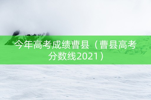 今年高考成绩曹县（曹县高考分数线2021）