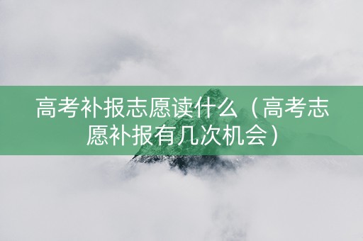 高考补报志愿读什么（高考志愿补报有几次机会）