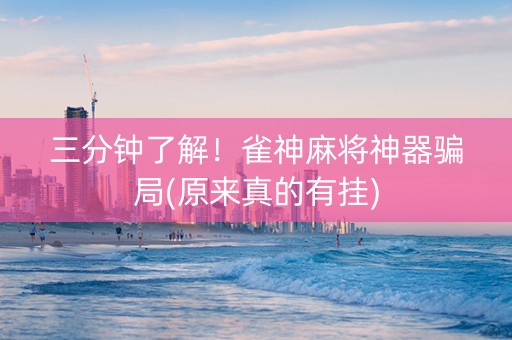 三分钟了解！雀神麻将神器骗局(原来真的有挂)