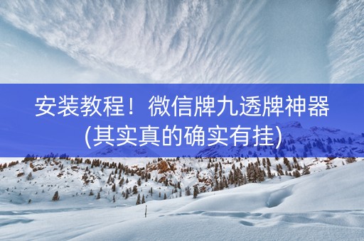 安装教程！微信牌九透牌神器(其实真的确实有挂)