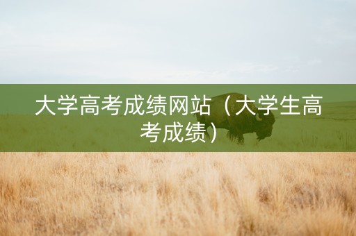 大学高考成绩网站（大学生高考成绩）