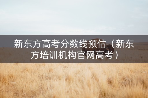 新东方高考分数线预估（新东方培训机构官网高考）