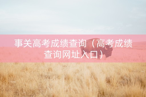 事关高考成绩查询（高考成绩查询网址入口）