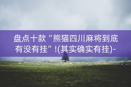盘点十款“熊猫四川麻将到底有没有挂”!(其实确实有挂)-抖音