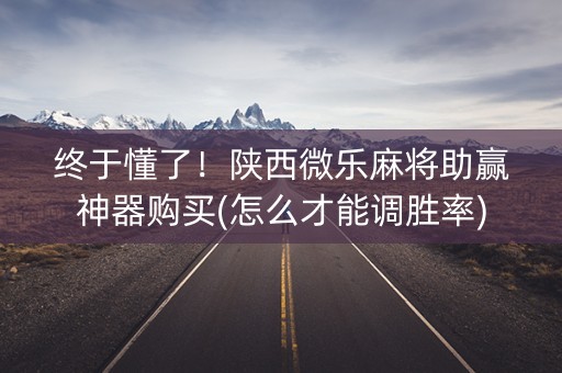 终于懂了！陕西微乐麻将助赢神器购买(怎么才能调胜率)
