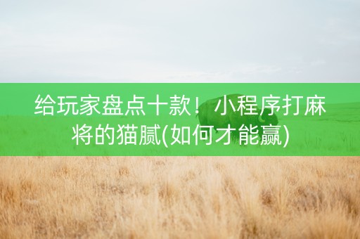 给玩家盘点十款！小程序打麻将的猫腻(如何才能赢)