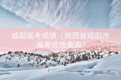 咸阳高考成绩（陕西省咸阳市高考成绩查询）