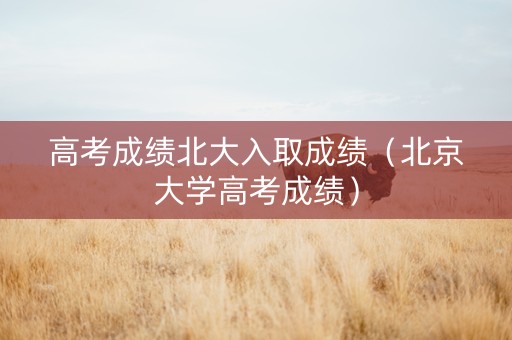高考成绩北大入取成绩（北京大学高考成绩）