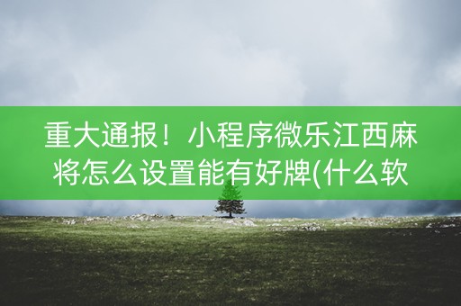 重大通报！小程序微乐江西麻将怎么设置能有好牌(什么软件可以赢)