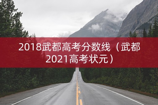 2018武都高考分数线（武都2021高考状元）