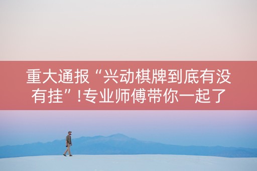 重大通报“兴动棋牌到底有没有挂”!专业师傅带你一起了解（详细教程）-抖音