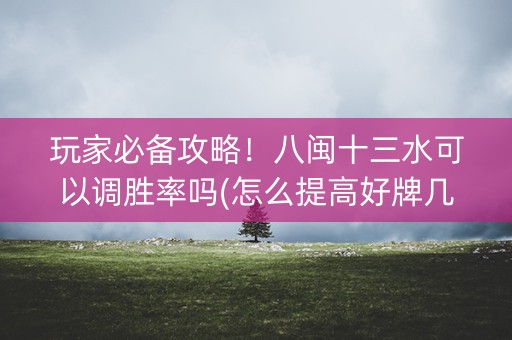 玩家必备攻略！八闽十三水可以调胜率吗(怎么提高好牌几率)