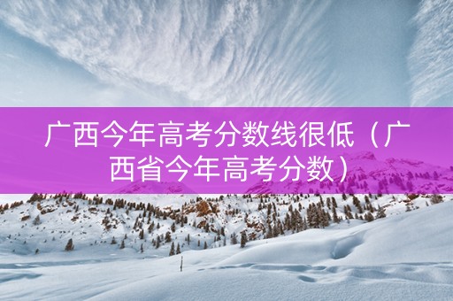 广西今年高考分数线很低（广西省今年高考分数）
