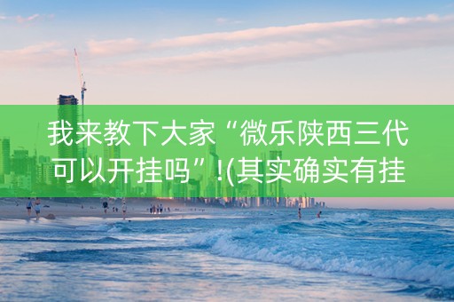 我来教下大家“微乐陕西三代可以开挂吗”!(其实确实有挂)-抖音