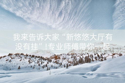 我来告诉大家“新悠悠大厅有没有挂”!专业师傅带你一起了解（详细教程）-抖音