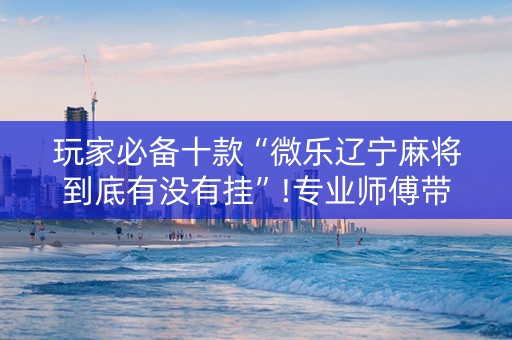 玩家必备十款“微乐辽宁麻将到底有没有挂”!专业师傅带你一起了解（详细教程）-抖音